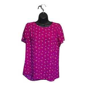 CeCe Pink Blouse with Short Sleeves